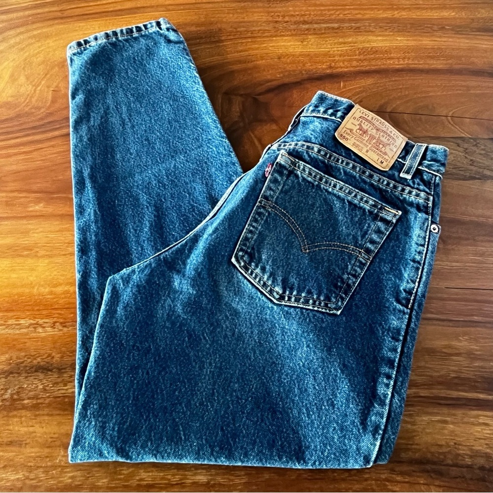 Vtg Levi’s 550 Relaxed Fit Jeans Tapered Leg High Rise Indigo Sz 14 Streetwear